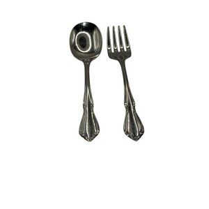 Vtg Oneida Chateau Youth Baby Child Toddler Fork Spoon Stainless Steel Flatware